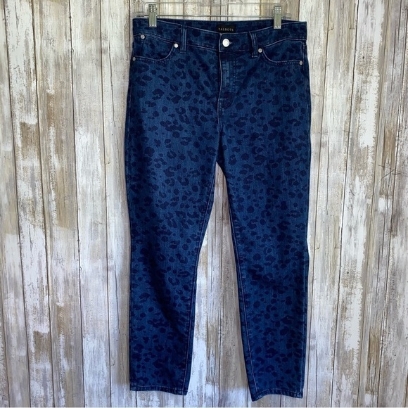 Talbots Blue Leopard Slim Ankle Jeans - Picture 3 of 8